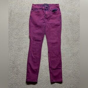 Women's red wine Jeans made in Egypt with Egyptian cotton with red dye finish